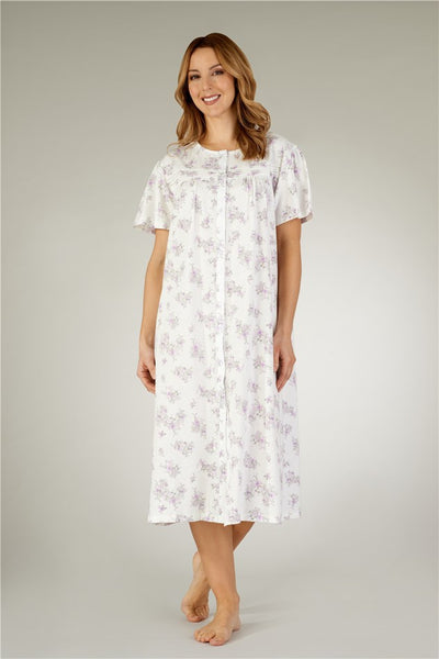 Slenderella 100% Cotton Button Front Sleeveless Nightdress — Sandras-Online