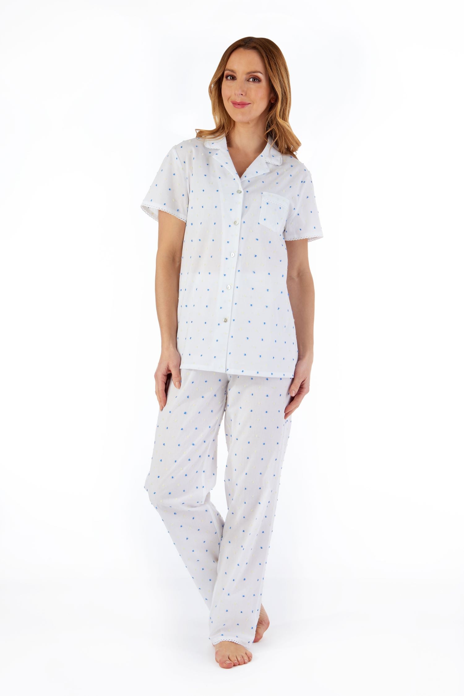 Dobby Dot Woven Tailored Pyjama PJ55234