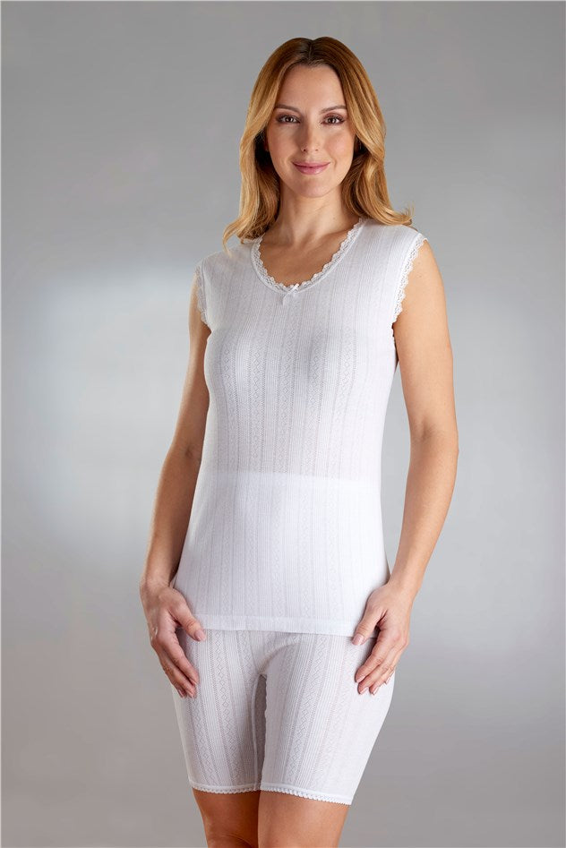 Vedonis Seamfree Fancy Knit Thermal Sleeveless Vest VUW805 – Slenderella